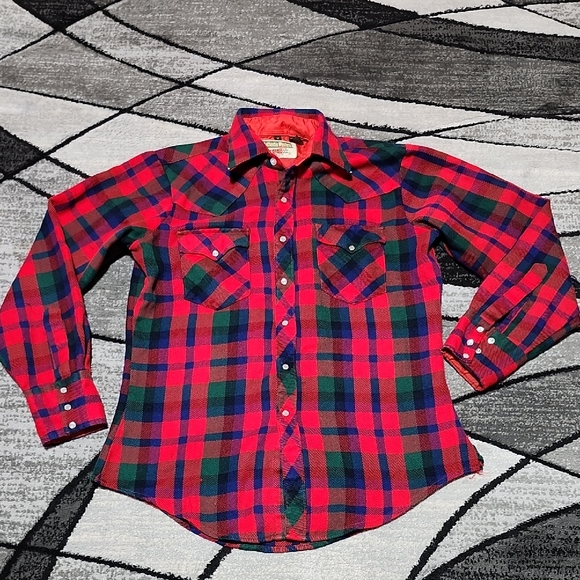 Authentic Western Youngbloods Other - AUTHENTIC VINTAGE YOUNGBLOODS FLANNEL PEARL-SNAP WESTERN LONG-SLEEVE SHIRT